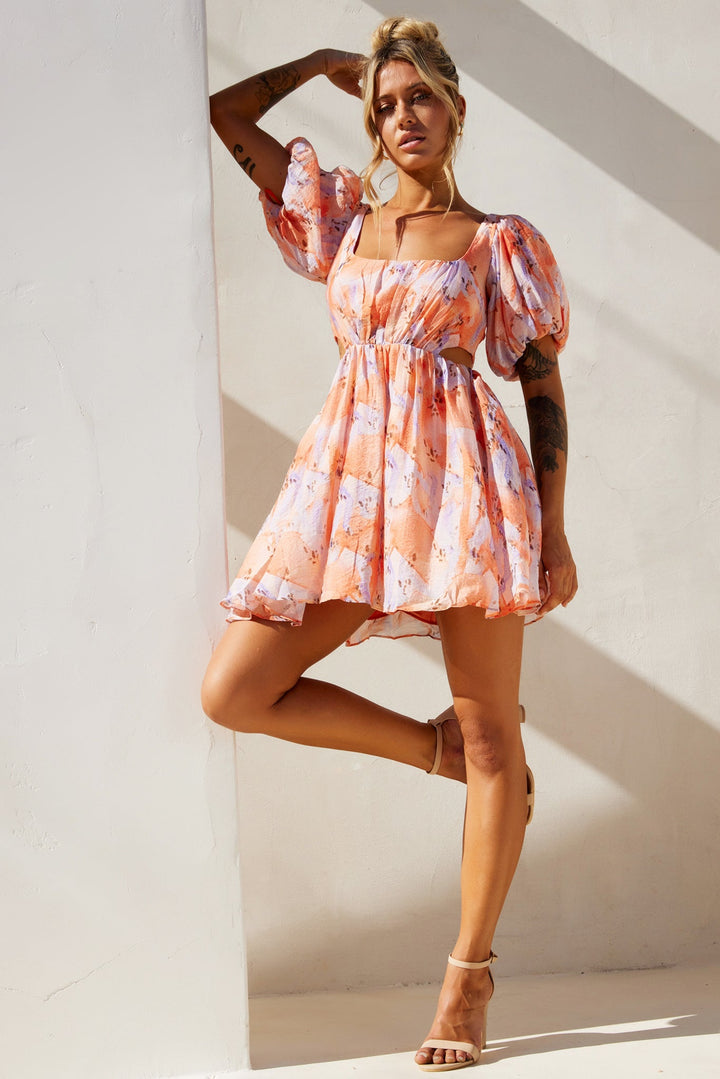 Woodington Sky Mini Dress - Orange