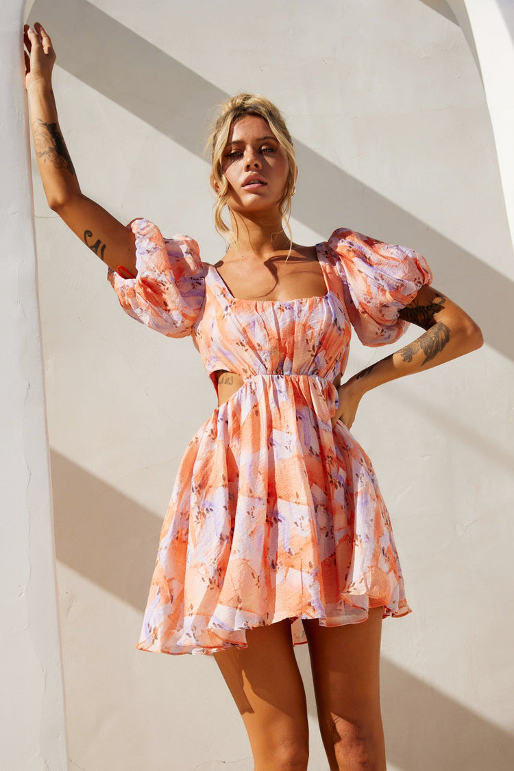 Woodington Sky Mini Dress - Orange