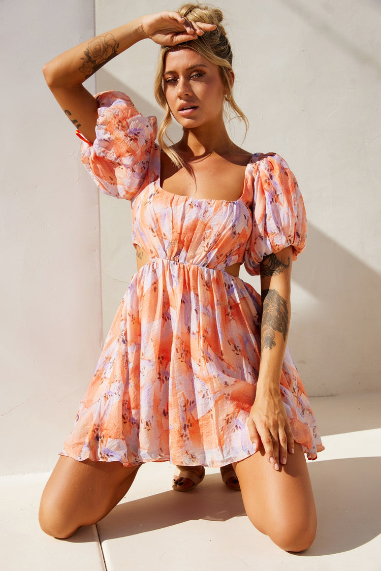 Woodington Sky Mini Dress - Orange