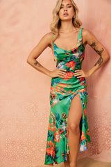 Secret Jungle Midi Dress - Green Multi