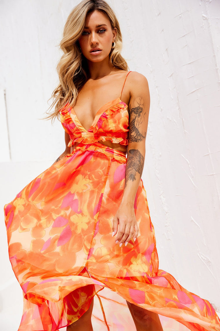 Early Sunset Maxi Dress - Tangerine