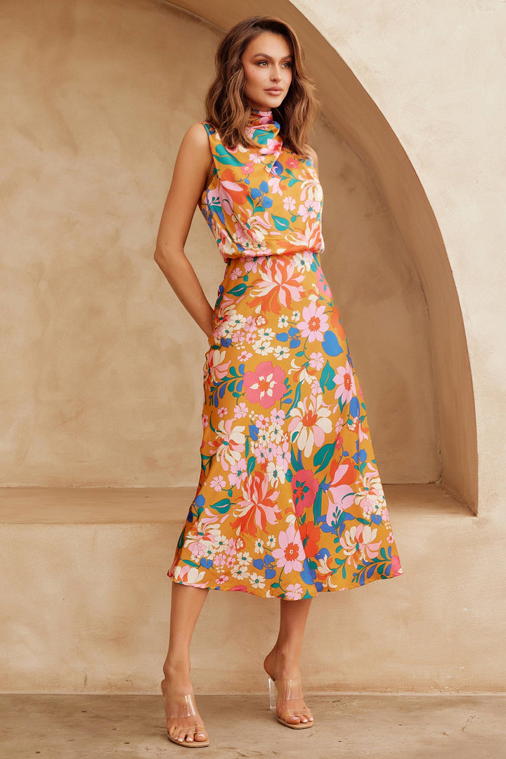 Real Love Midi Dress - Orange Multi