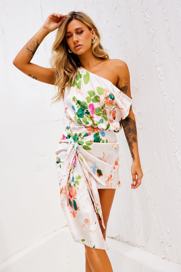 Neon Moon Mini Dress - Beige