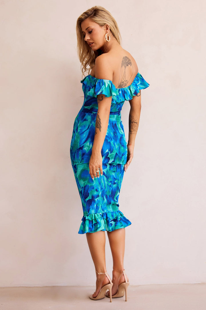 Fireball Midi Dress - Blue Multi