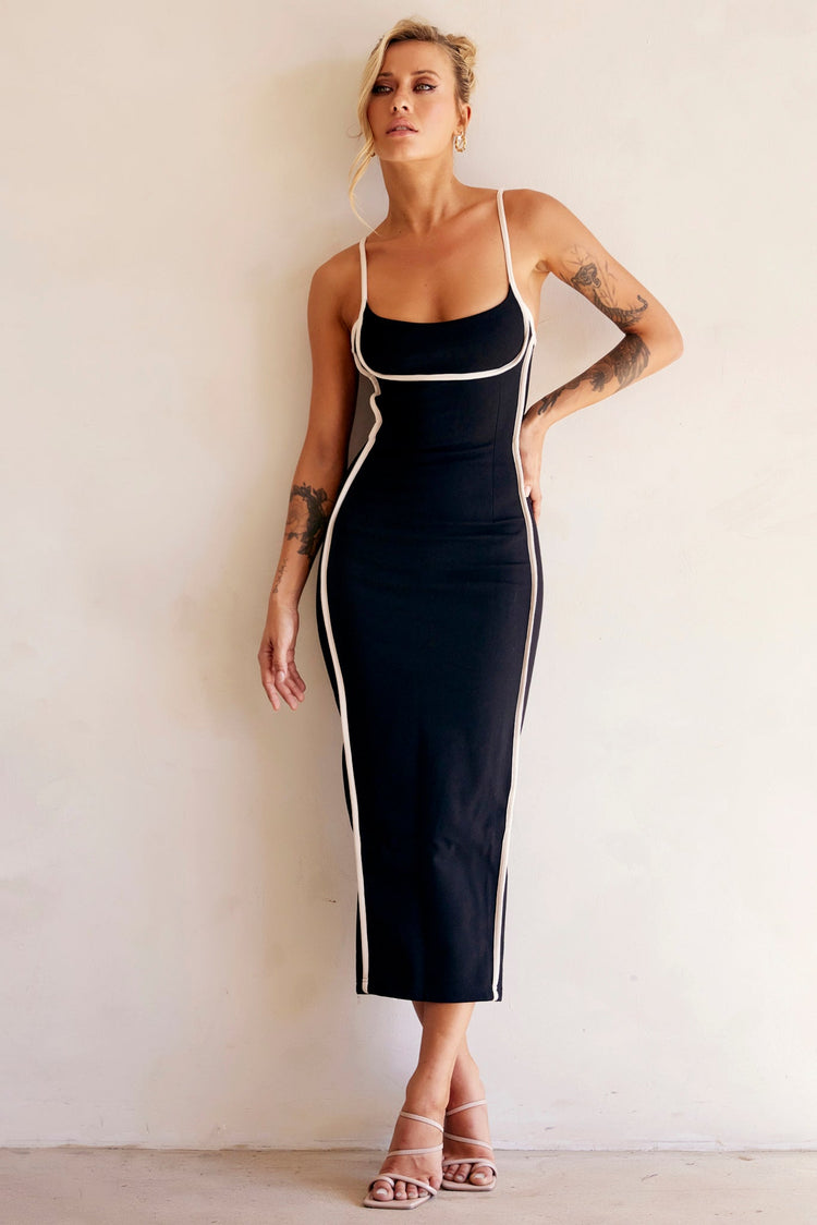 One Delia Midi Dress - Black