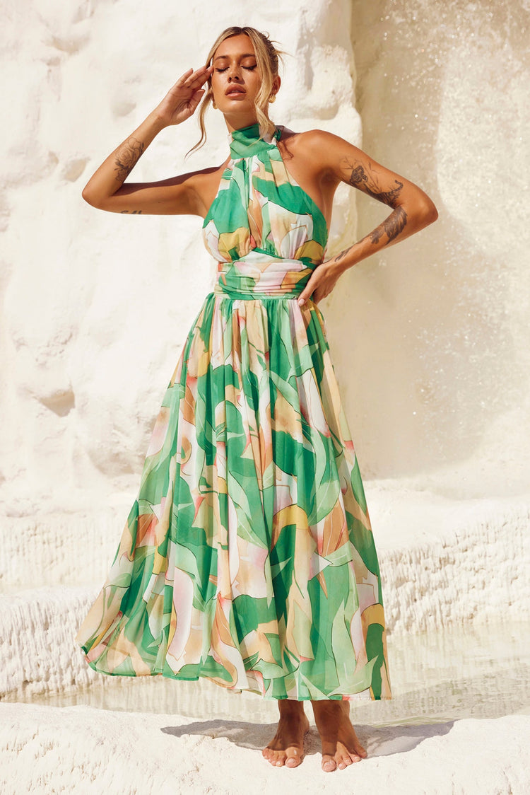 Mullberry Maxi Dress - Green Print