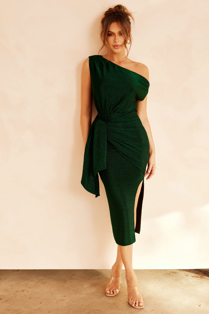 Filter Finish Midi Dress - Forest Green