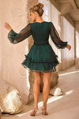 Evening Of Arts Mini Dress - Forest Green