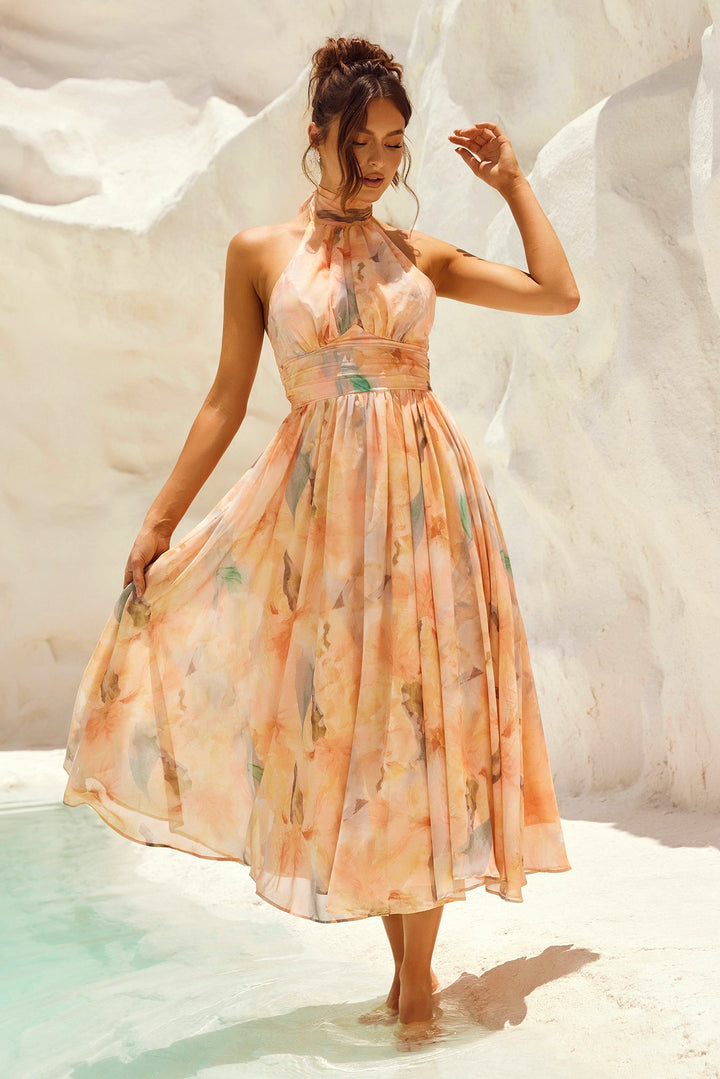 Daylight Midi Dress - Peach