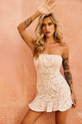 Botanica Bias Mini Dress - White