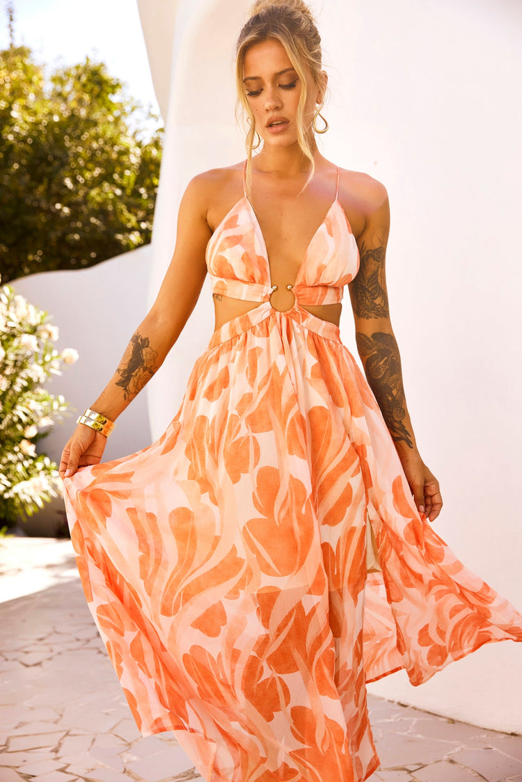 Forest Favors Maxi Dress - Orange