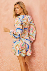 The Dusk Mini Dress - Pink Multi