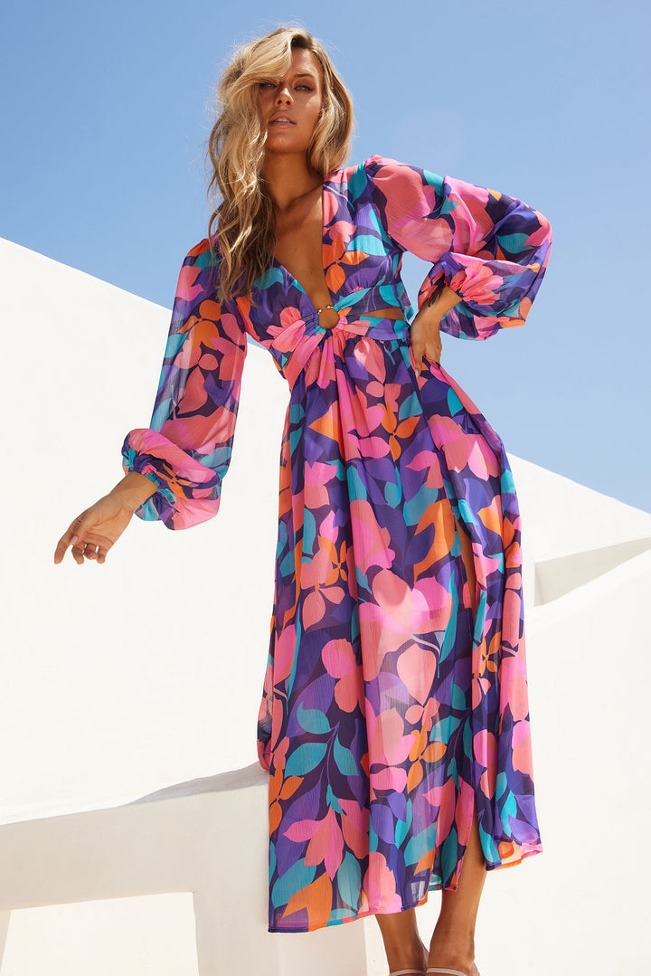 Shooting Stars Maxi Dress - Purple Multi