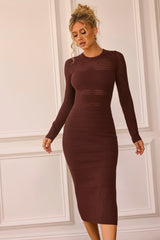 Risk Taker Knit Midi Dress - Chocolate