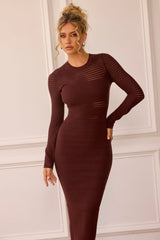 Risk Taker Knit Midi Dress - Chocolate