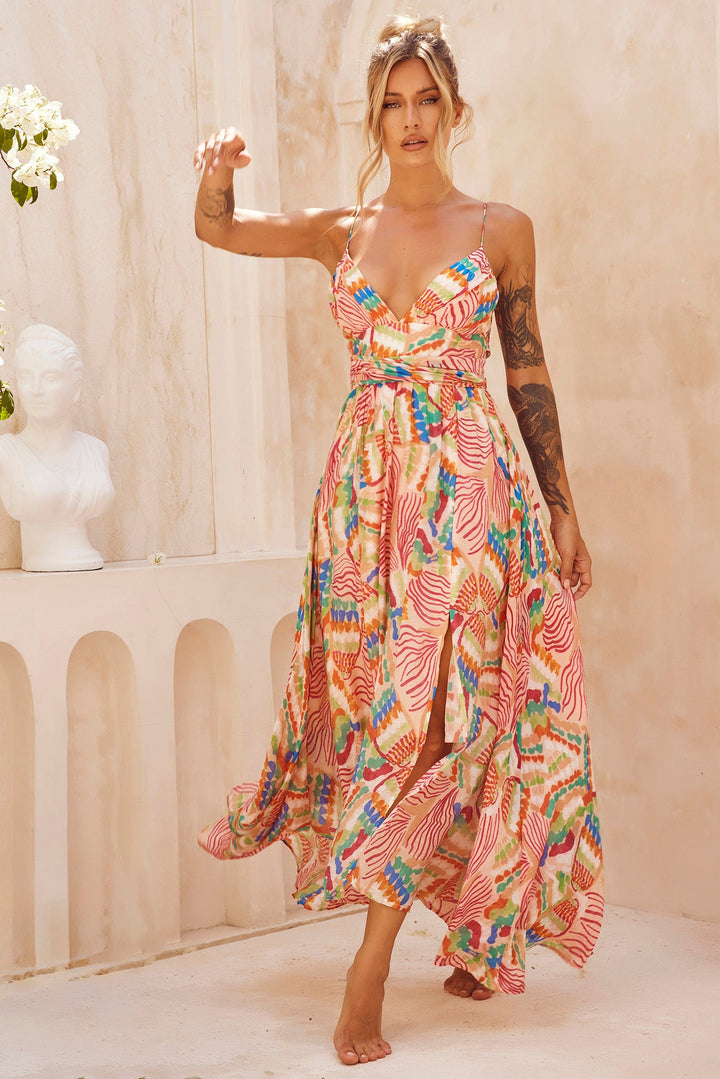 Everywhere Beyond Maxi Dress - Beige Multi