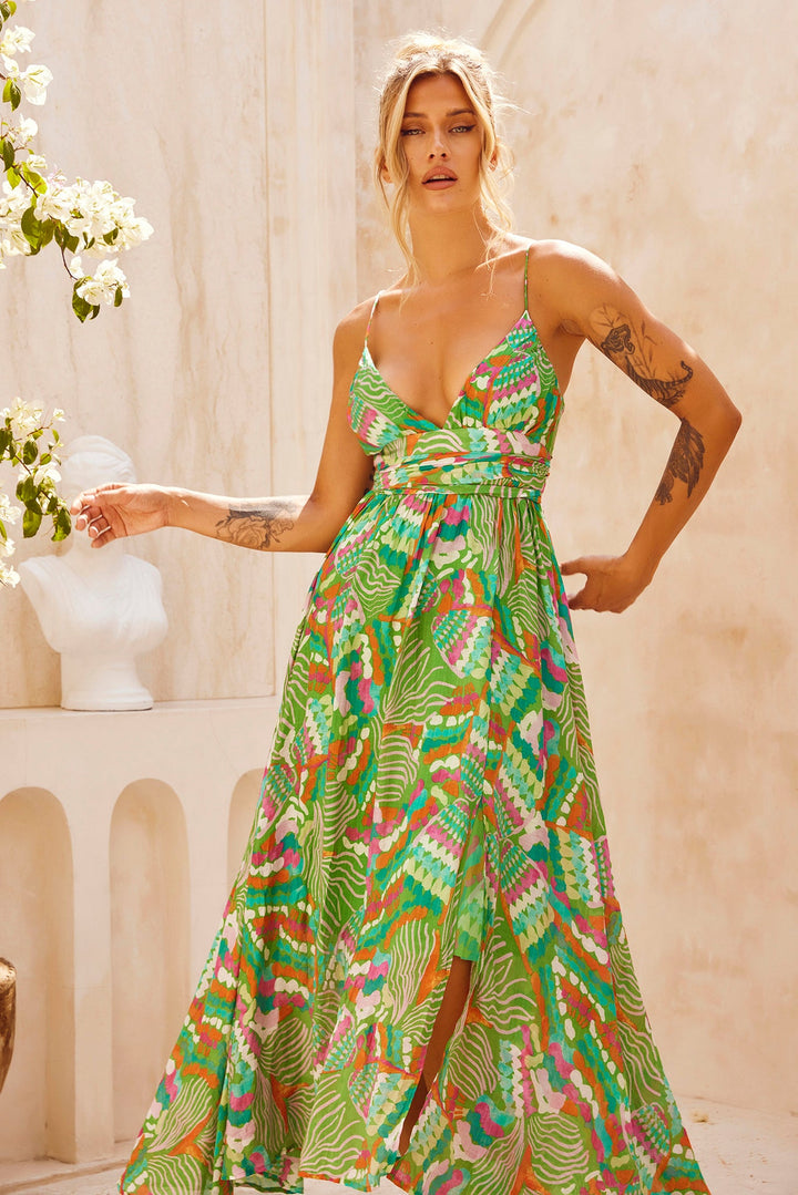 Everywhere Beyond Maxi Dress - Green Multi