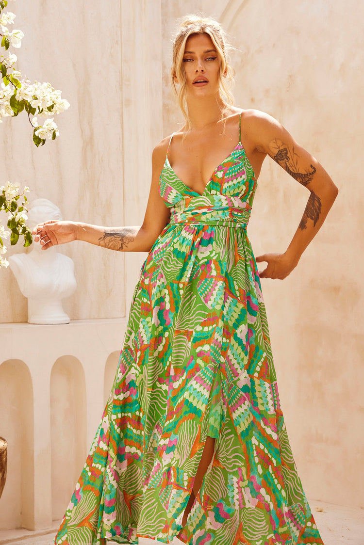 Everywhere Beyond Maxi Dress - Green Multi