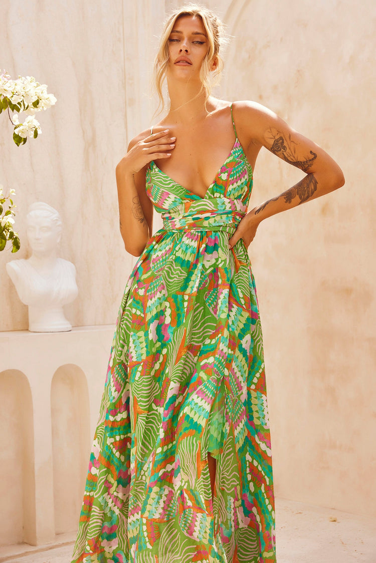 Everywhere Beyond Maxi Dress - Green Multi