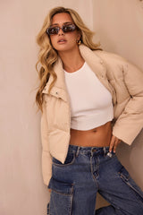 In A Bubble Puffer Jacket - Beige