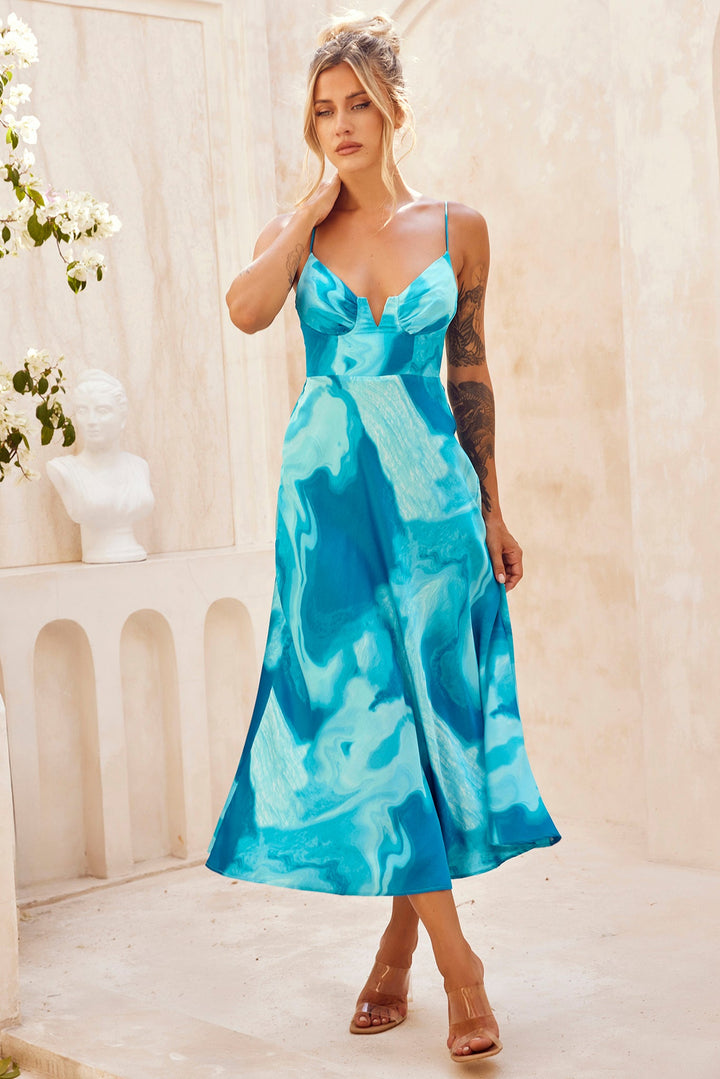 Art Of Love Midi Dress - Aqua