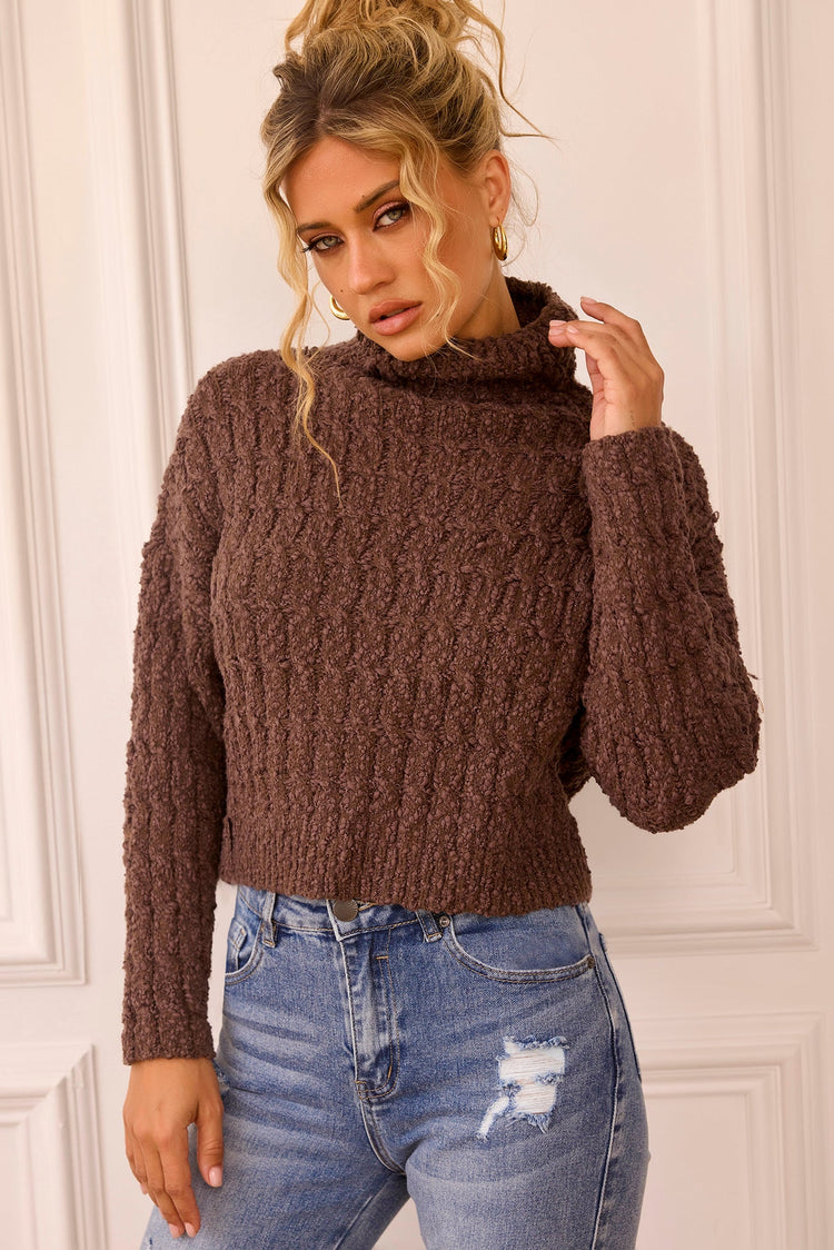 Fireside Knit Sweater - Chocolate