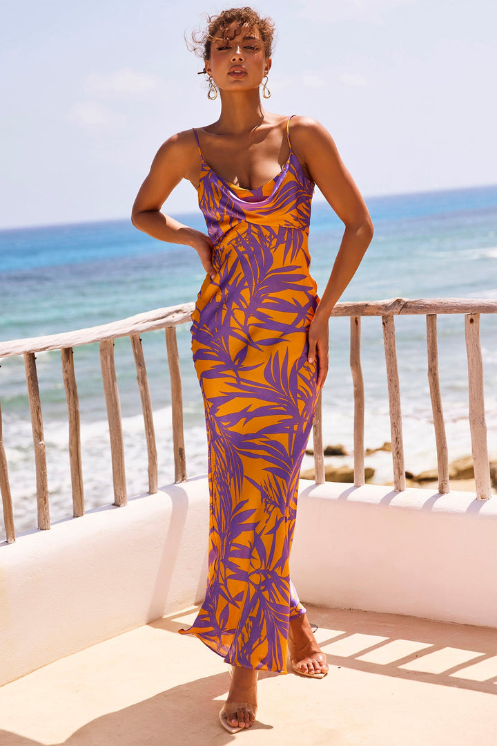 May In A Mood Maxi Dress - Purple Multi