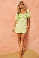 Woodstock Mini Dress - Green