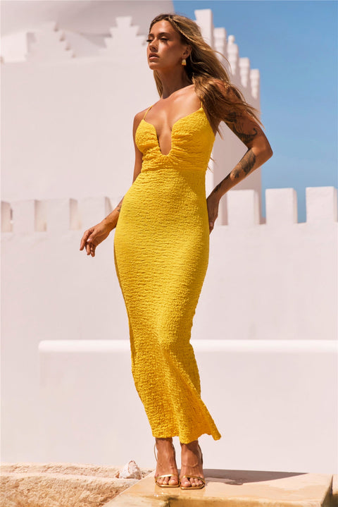 Sweet Talk Midi Dress - Yellow