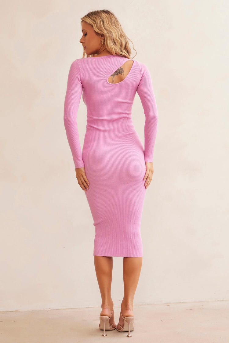 Moon Phase Midi Dress - Pink