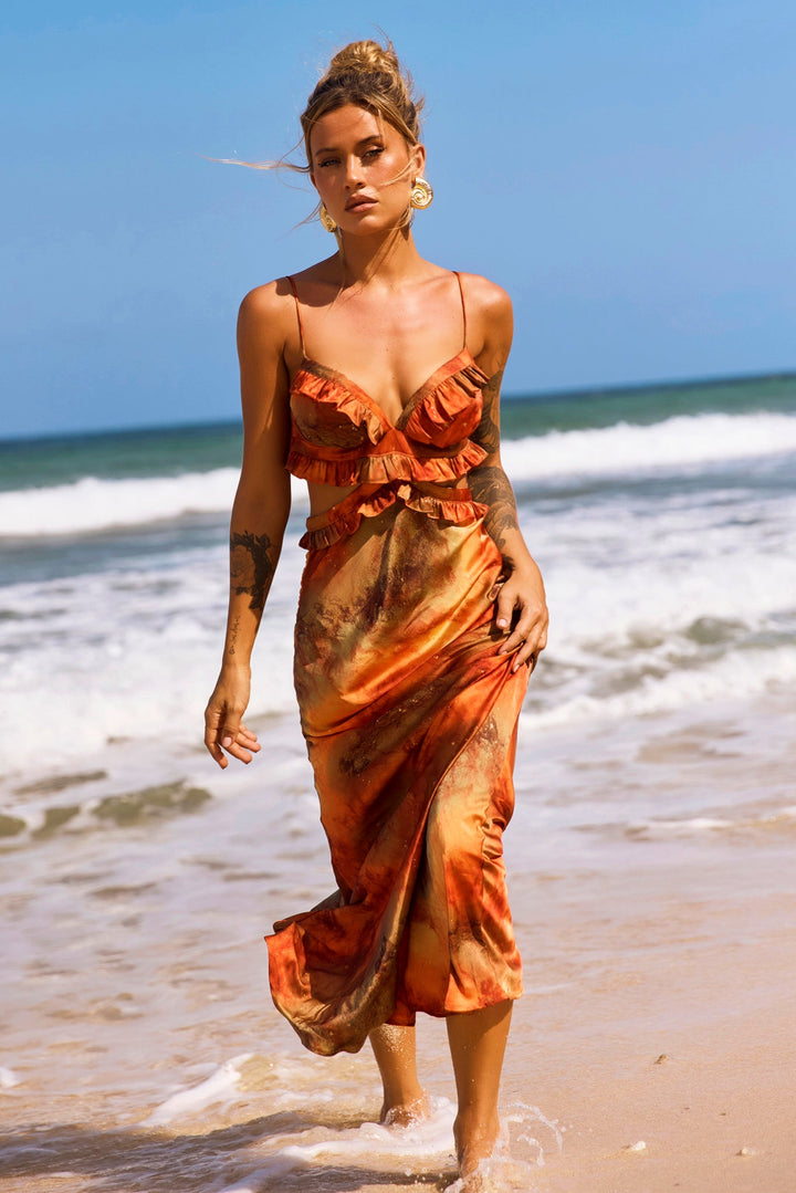 Bohemian Nights Maxi Dress - Orange