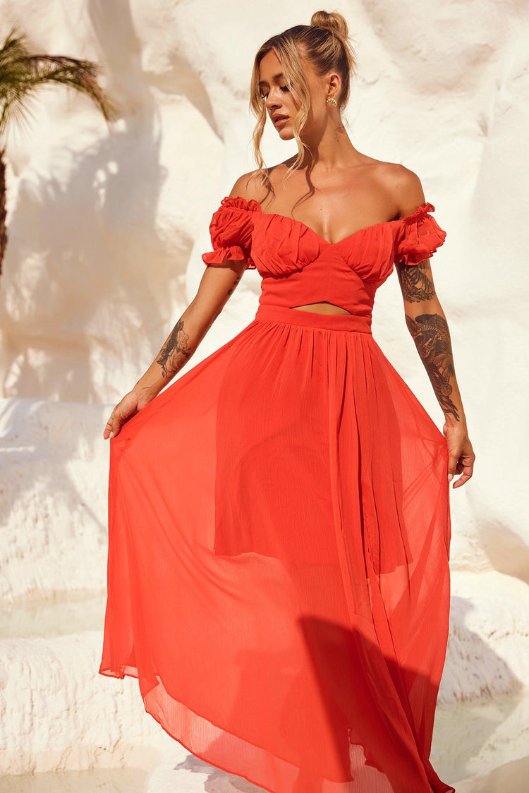 Perfect Storm Maxi Dress - Red