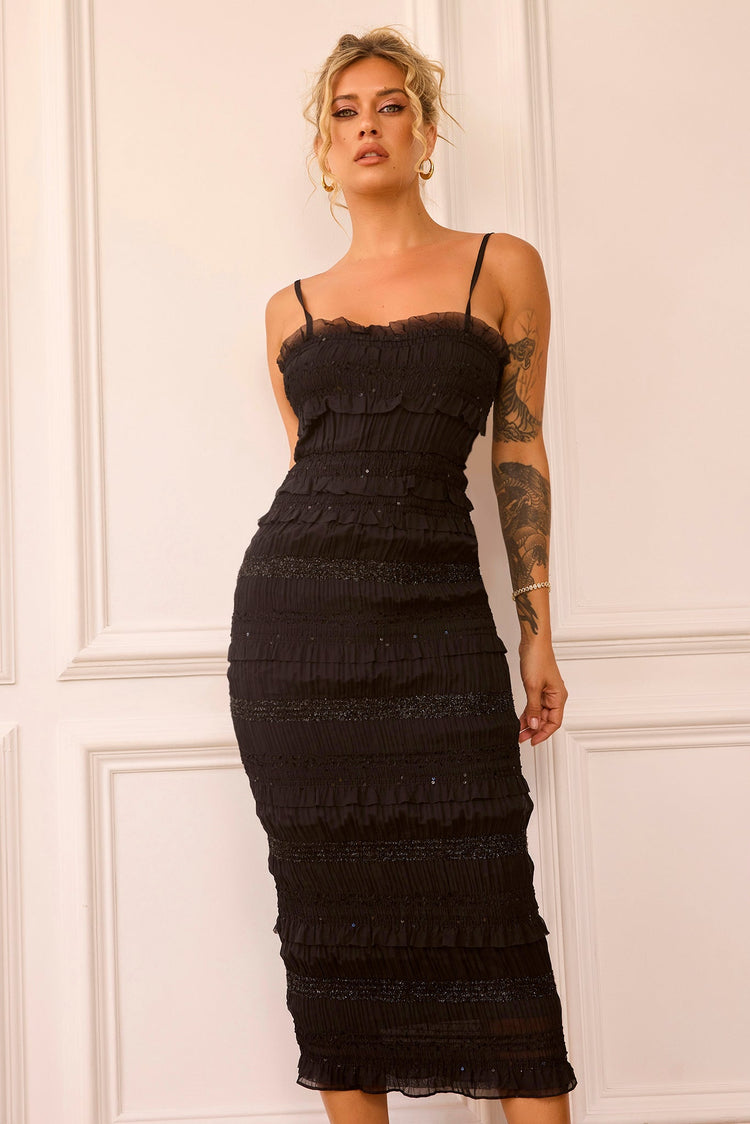 The Lineup Midi Dress - Black