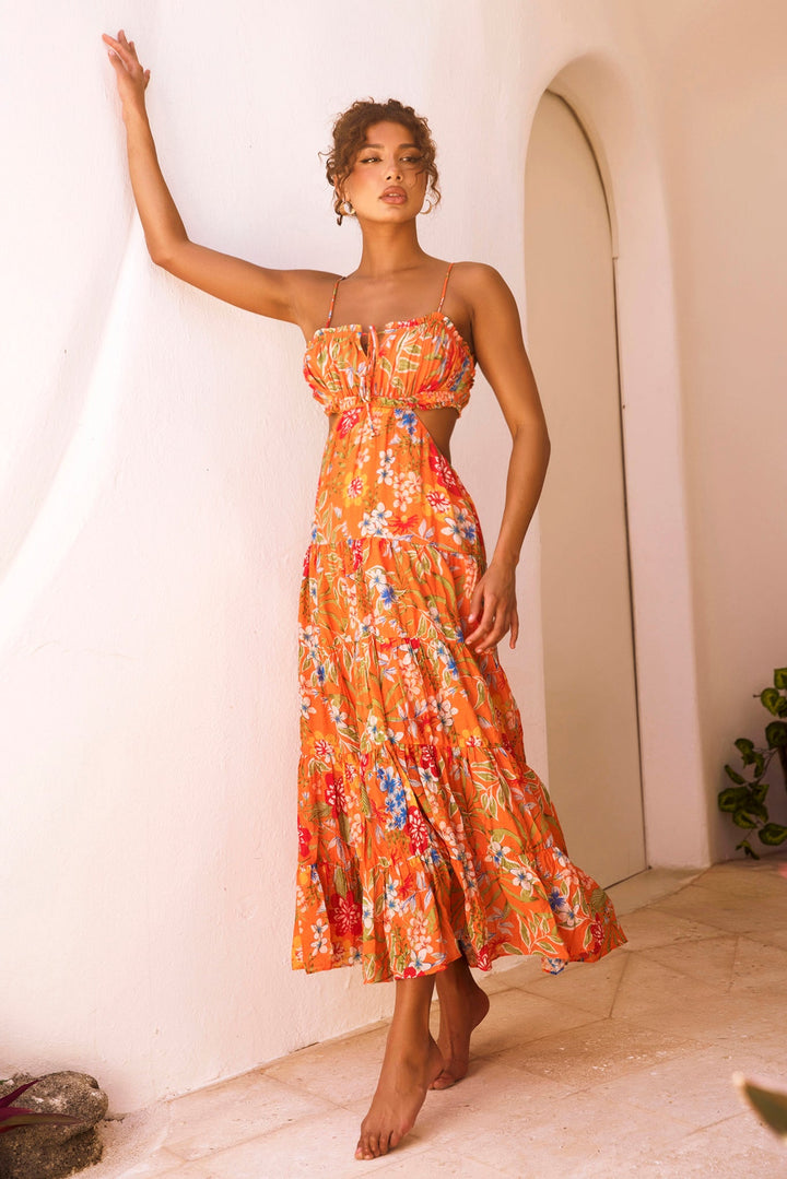 Timeless Dreams Maxi Dress - Orange Multi