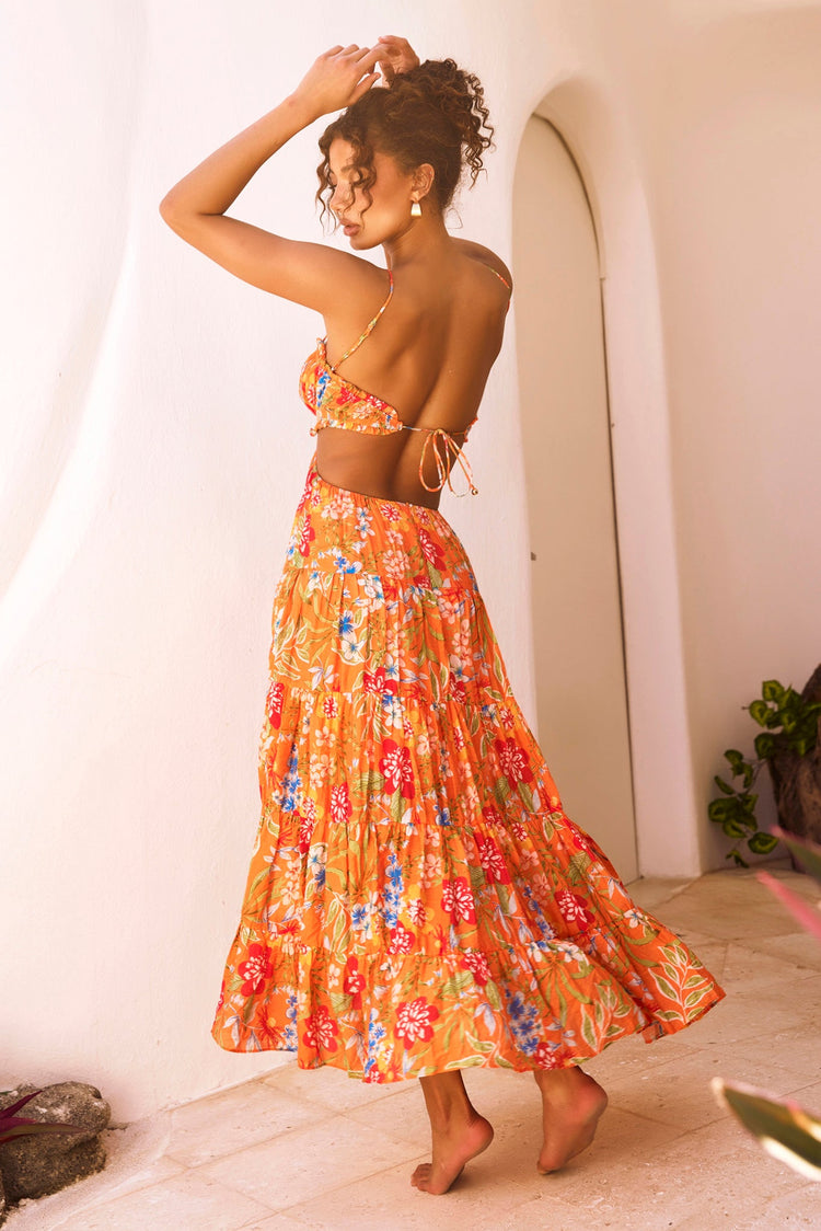 Timeless Dreams Maxi Dress - Orange Multi