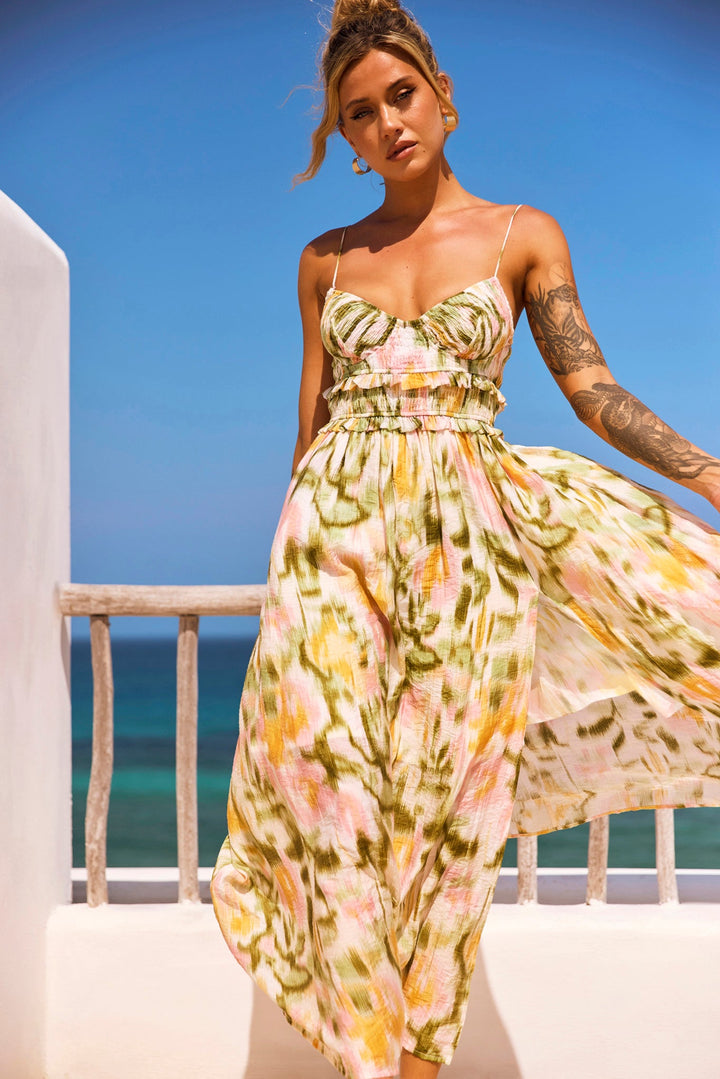 Sun Lover Maxi Dress - Green Multi