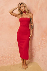 Petite Rosa Midi Dress - Red