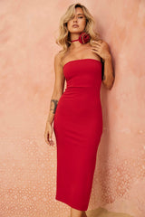 Petite Rosa Midi Dress - Red