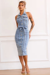 Roadhouse Midi Dress - Washed Blue