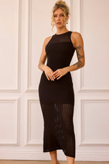 Butterfly Effect Knit Midi Dress - Black