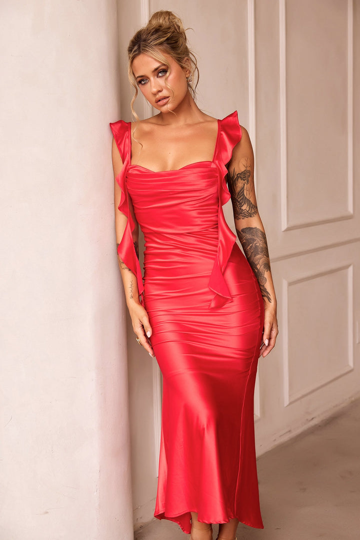 Arabella Midi Dress - Red