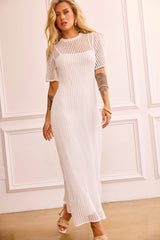 Rosalyn Crochet Maxi Dress - White