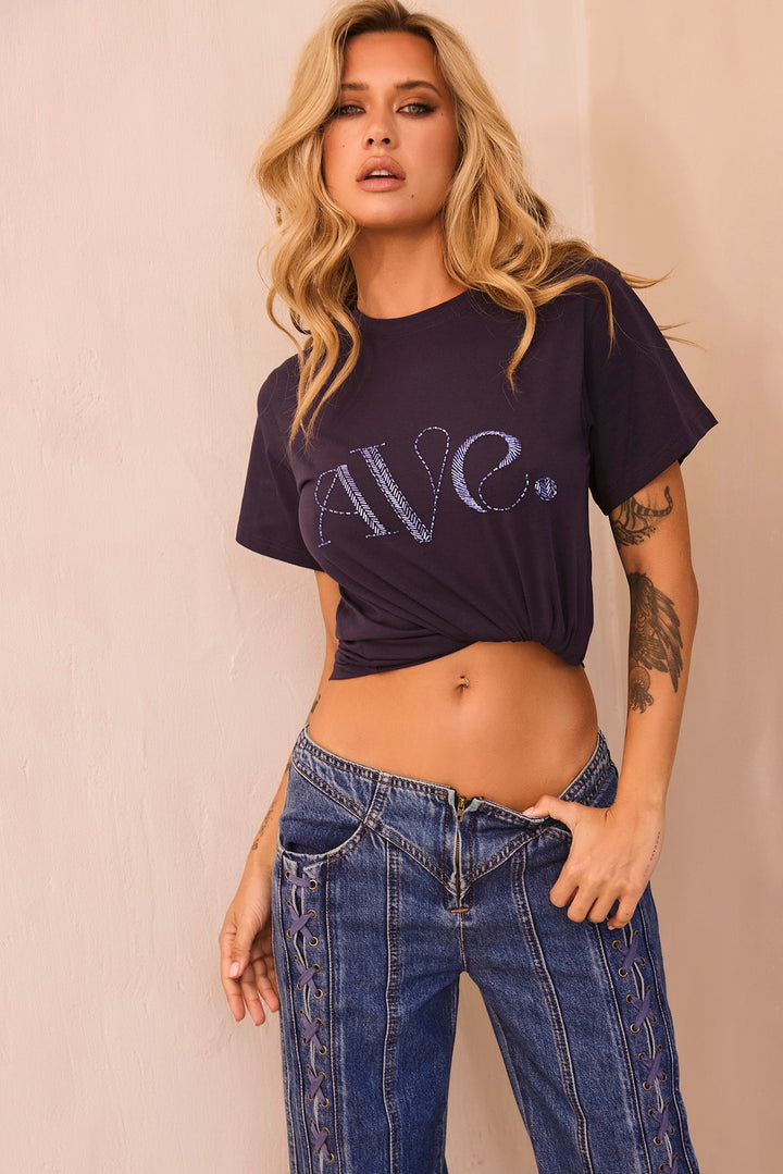 Violet Tee - Navy