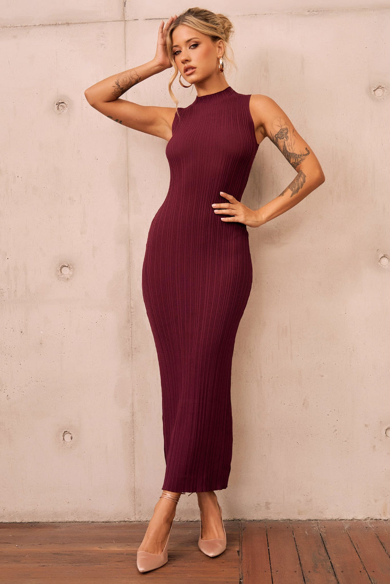 Significant Others Knit Midi Dress - Wine