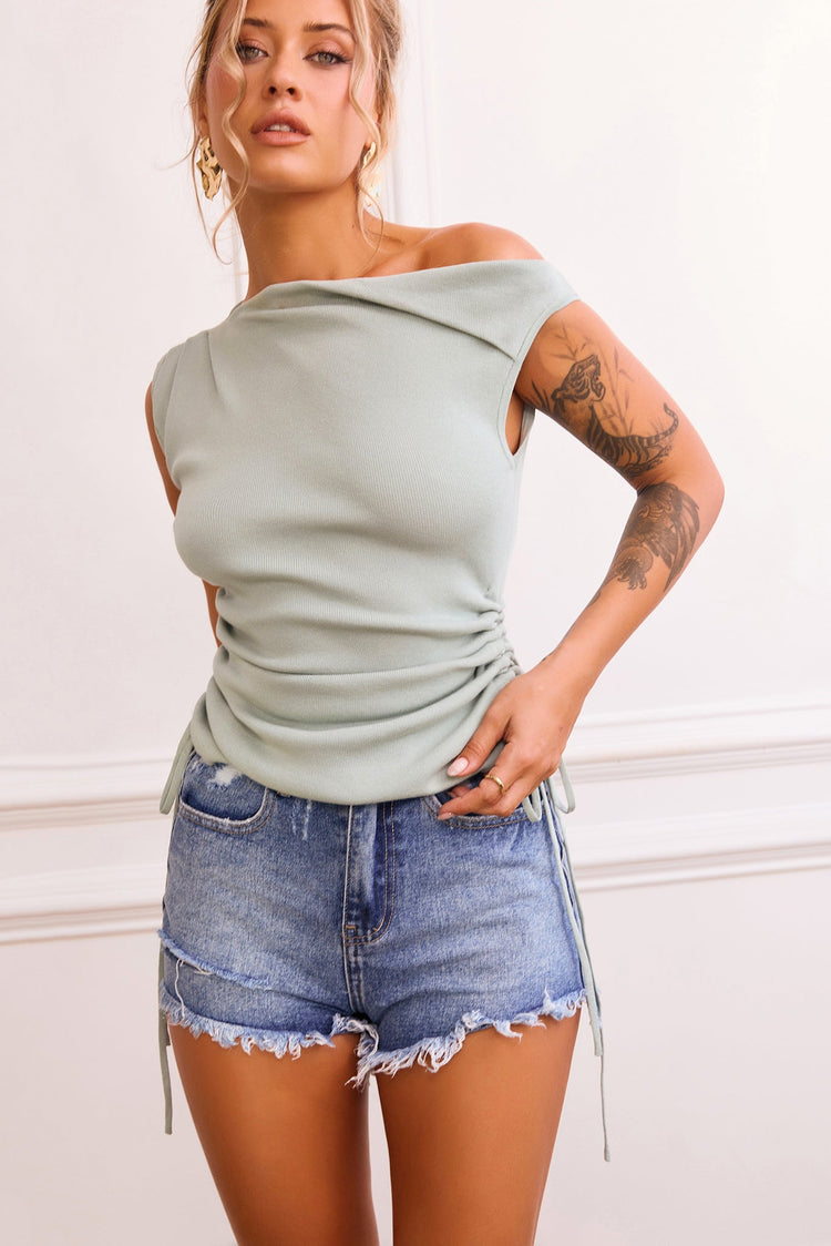 Eyes On Me Knit Top - Sage