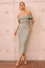 Hannah Knit Midi Dress - Sage