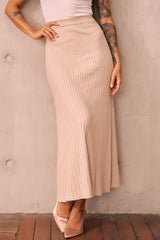 Join Us Knit Maxi Skirt - Sand