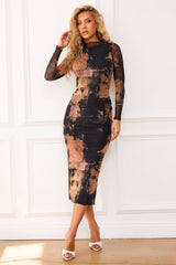 Nature Of Art Midi Dress - Brown