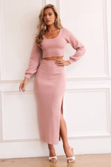 Sammy Knit Midi Skirt - Blush