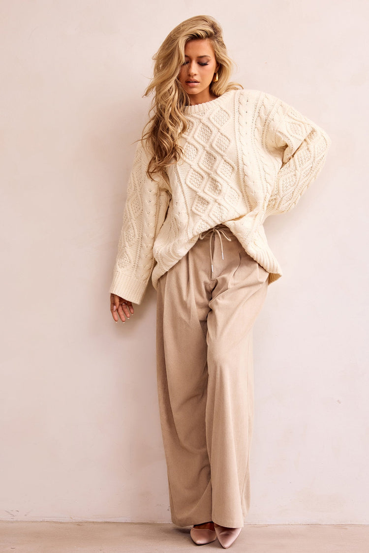 Falling Forward Knit Sweater - Cream